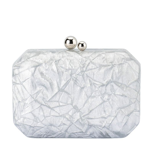 Mateo Metallic Clutch (Silver)