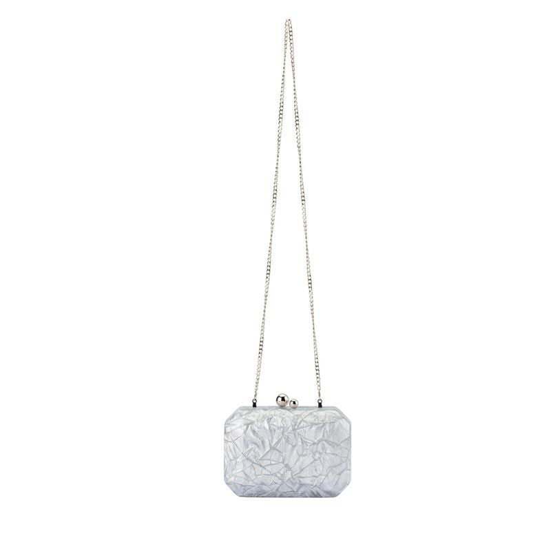 Mateo Metallic Clutch (Silver)