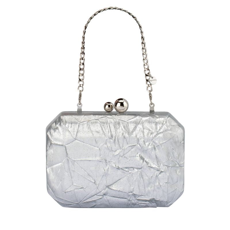 Mateo Metallic Clutch (Silver)