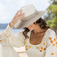 Maui Wide Brim Fedora (Mix Ivory/Khaki) - TM573