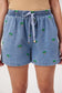 HAVEN Mauritius Palm Embroidered Denim Short Blue | Women's Clothing | Gretel Lane