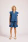 Melenia Denim Frill Top (Indigo)