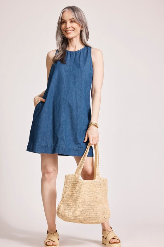 Melenia Denim Tank Dress (Indigo)