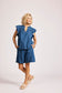 Melenia Denim Frill Top (Indigo)