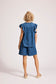 Melenia Denim Frill Top (Indigo)