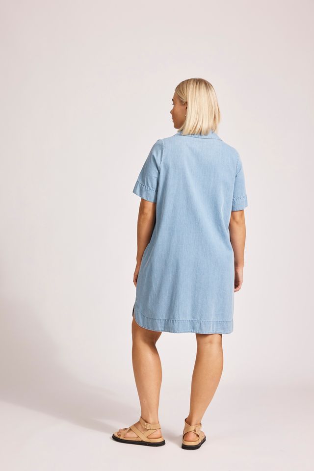 Melenia Denim Shirt Dress (Denim)