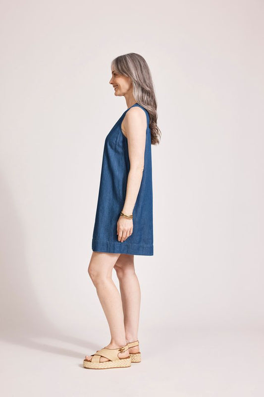 Melenia Denim Tank Dress (Indigo)