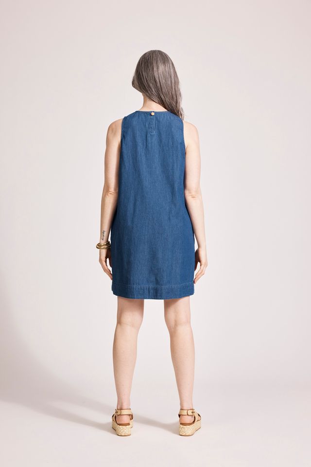 Melenia Denim Tank Dress (Indigo)