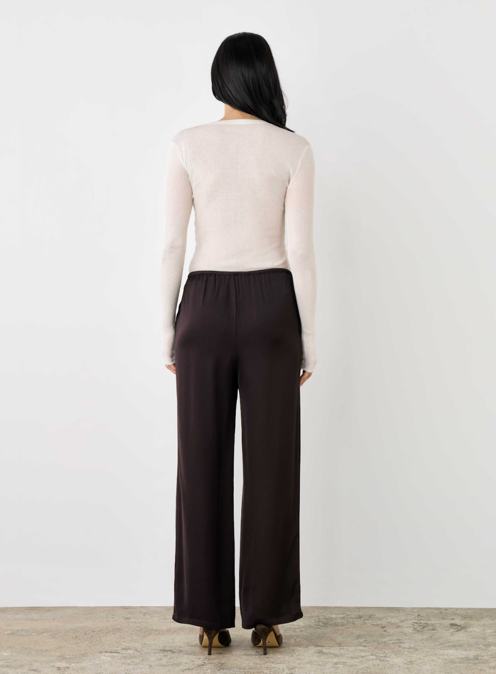Esmaee Mercer Relaxed Full Length Pant Dark Chocolate | Women's Clothing | Gretel Lane