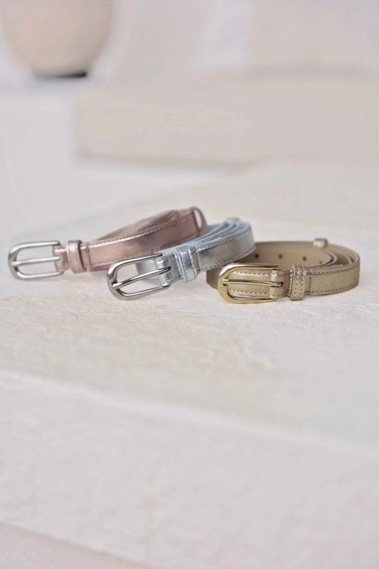 Humidity Lifestyle Metallic Leather Belt | Women's Belts | Gretel Lane