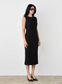 Esmaee Midtown Sleeveless Midi Dress Onyx | Women's Clothing | Gretel Lane
