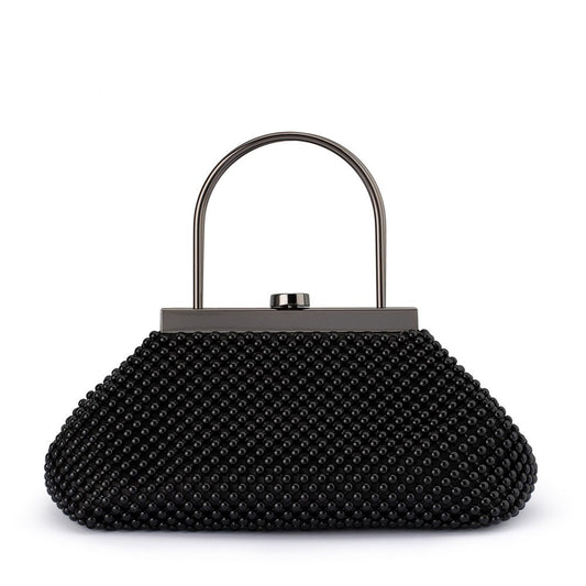 Women's Black Ball Mesh Clutch Bag | Gretel Lane