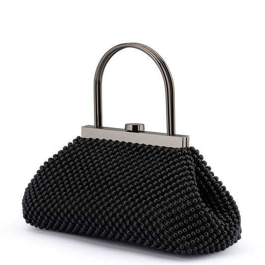 Women's Black Ball Mesh Clutch Bag | Gretel Lane