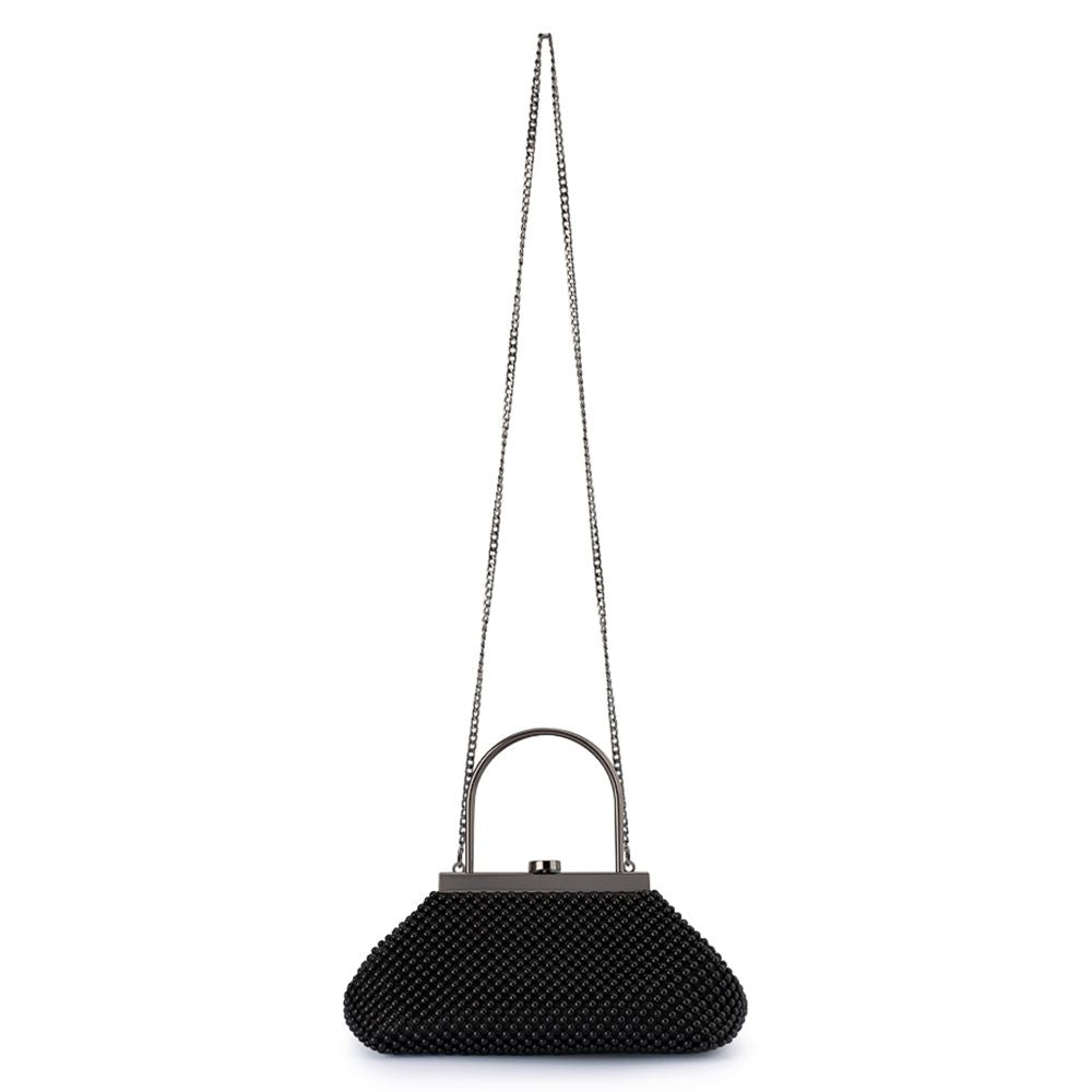 Women's Black Ball Mesh Clutch Bag | Gretel Lane