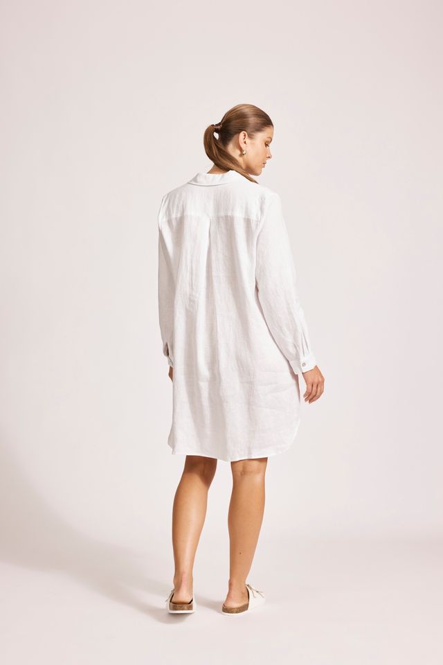 Miramar Shirt Dress (White)