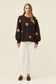 Isle of Mine Women's Miru Stitch Flower Brown Knit Jumper | Gretel Lane