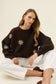 Isle of Mine Women's Miru Stitch Flower Brown Knit Jumper | Gretel Lane