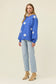 Isle of Mine Women's Miru Stitch Flower Blue Knit Jumper | Gretel Lane