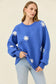 Isle of Mine Women's Miru Stitch Flower Blue Knit Jumper | Gretel Lane