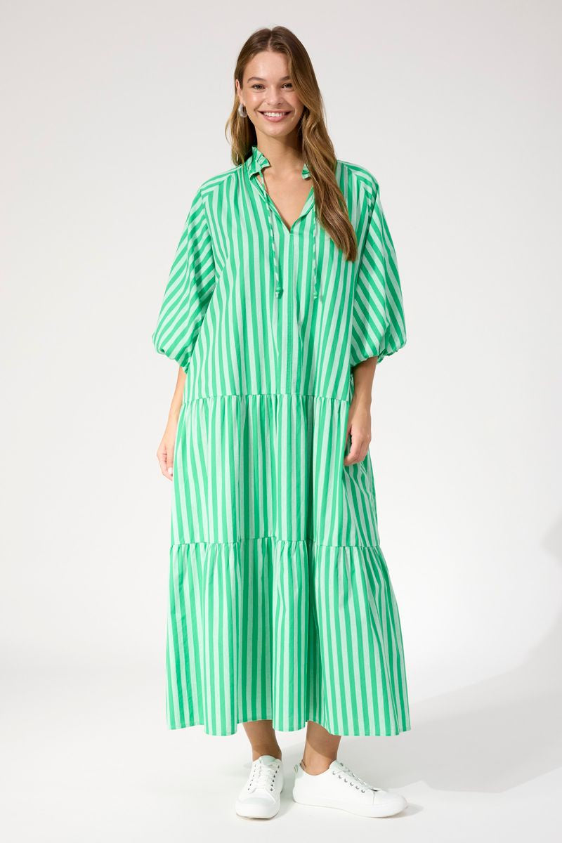 Haven Women's Green Stripe Monterosa Maxi Dress | Gretel Lane