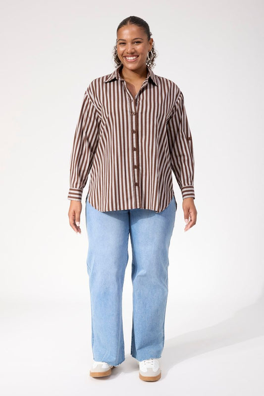 Haven Women's Brown Stripe Monterosa Shirt | Gretel Lane