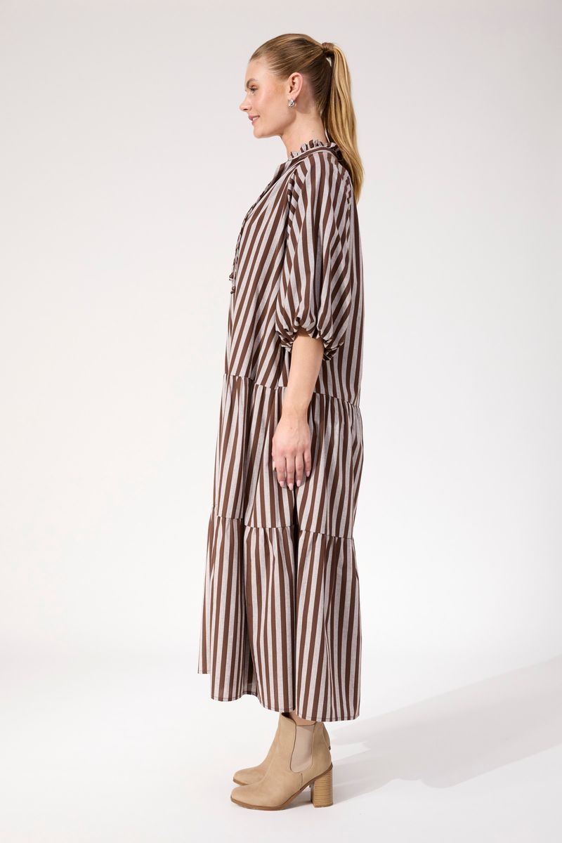 Haven Women's Brown Monterosa Stripe Maxi Dress | Gretel Lane
