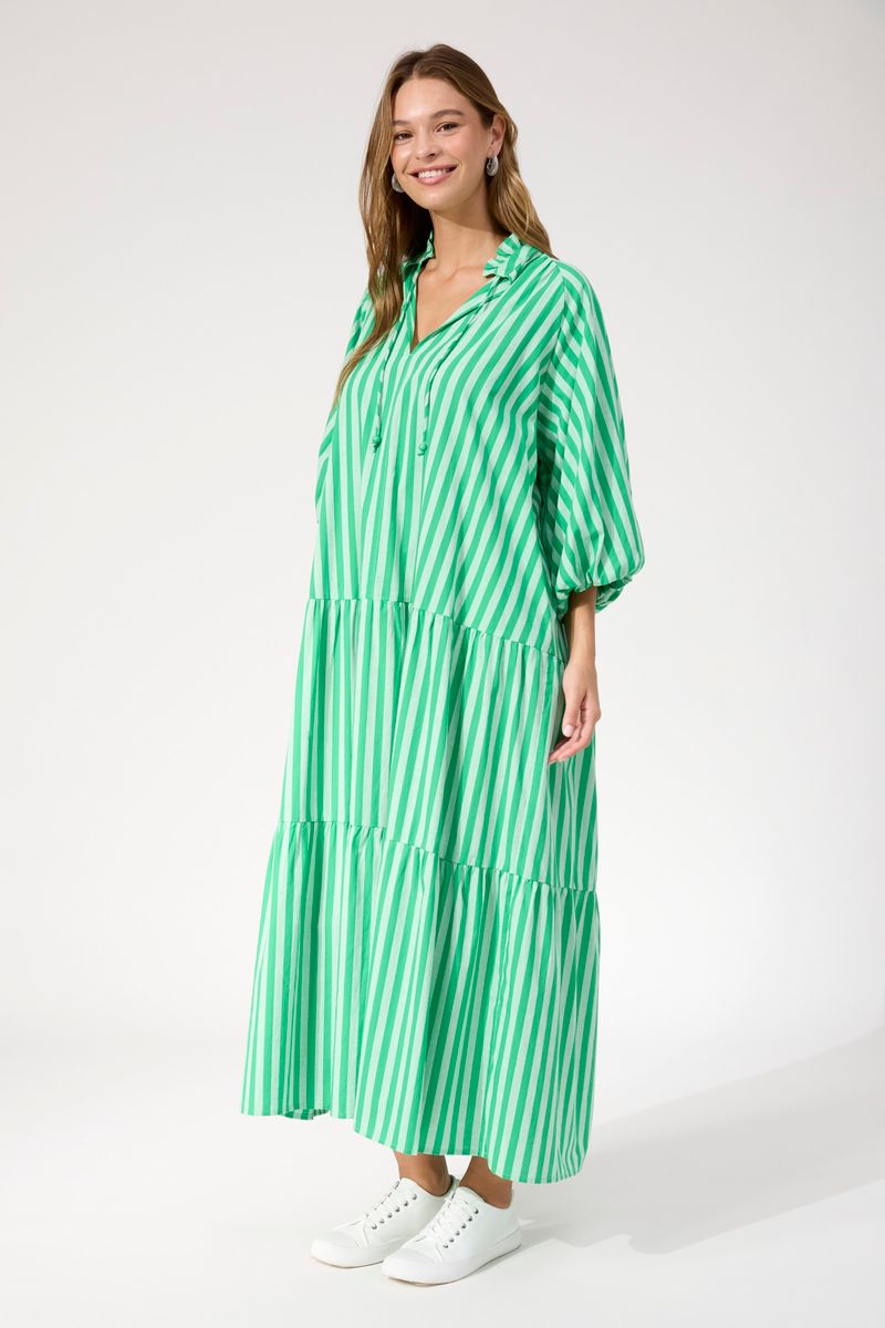 Haven Women's Green Stripe Monterosa Maxi Dress | Gretel Lane