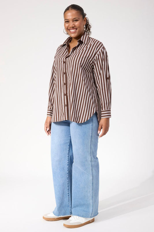 Haven Women's Brown Stripe Monterosa Shirt | Gretel Lane
