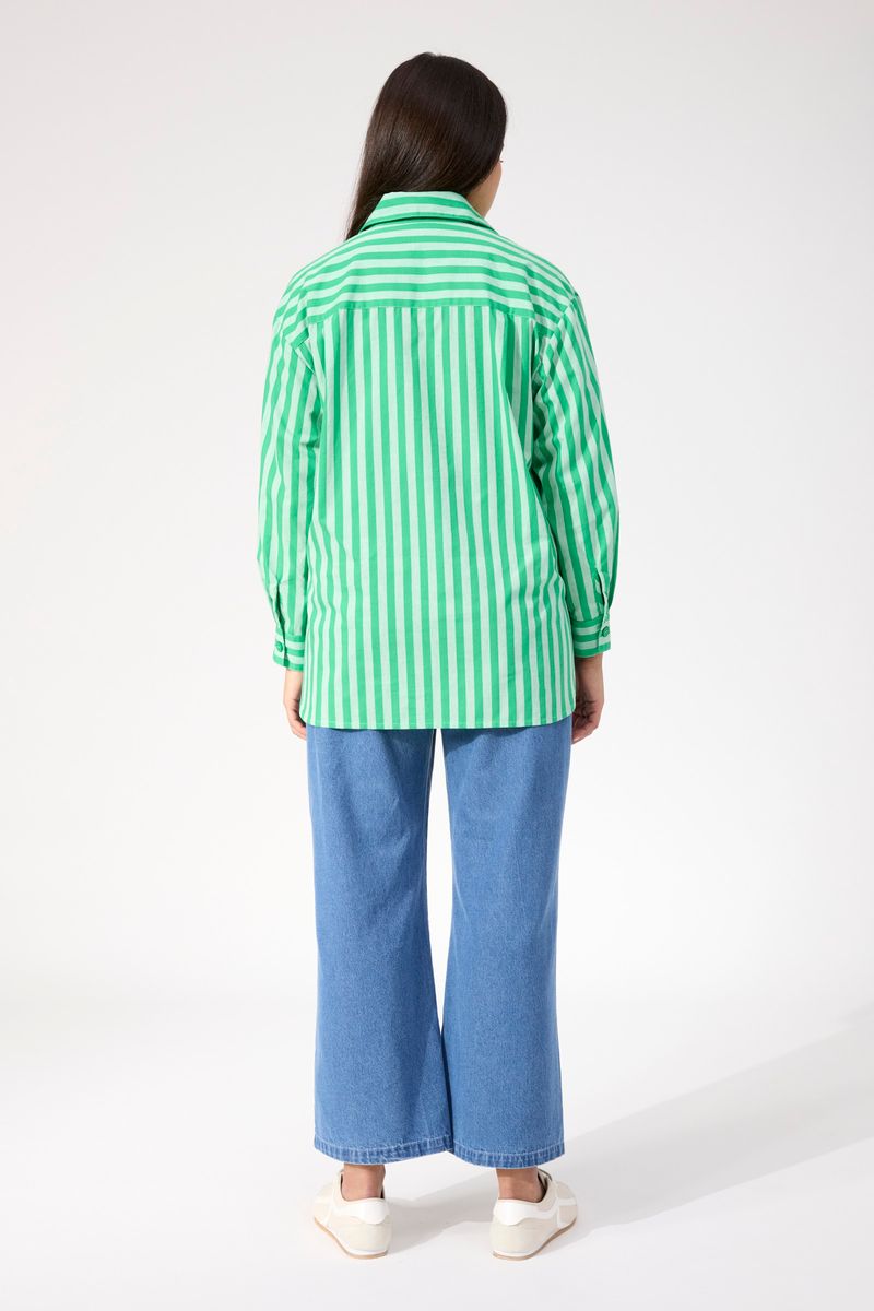 Haven Women's Green Stripe Button Through Monterosa Shirt | Gretel Lane