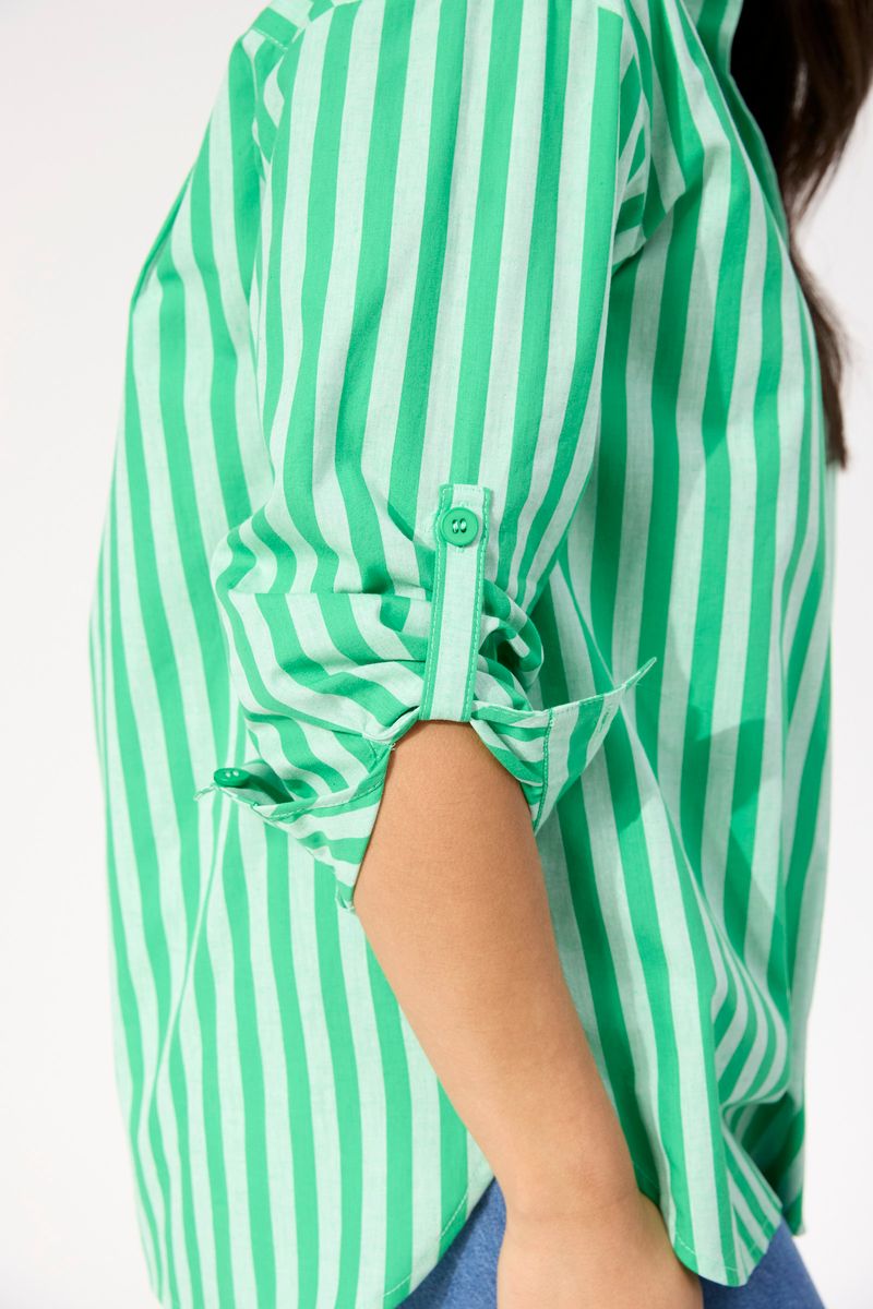 Haven Women's Green Stripe Button Through Monterosa Shirt | Gretel Lane