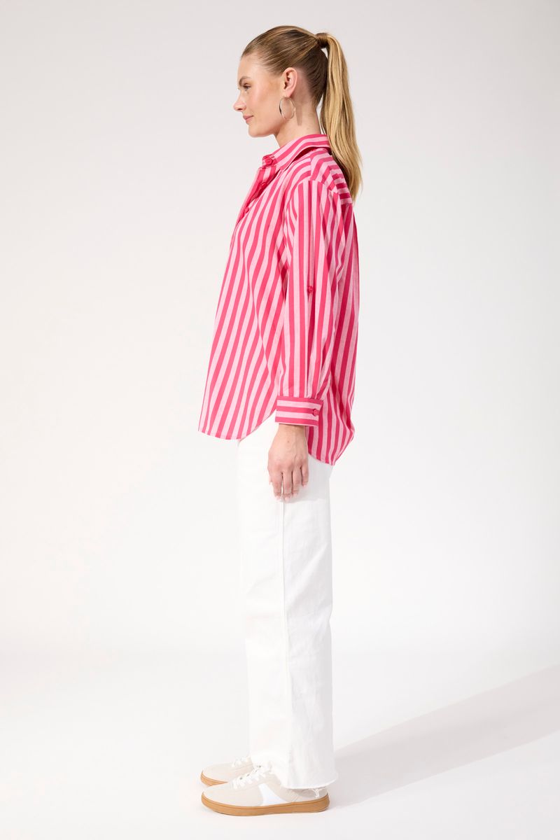 Haven Women's Pink Stripe Monterosa Button Through Shirt | Gretel Lane