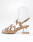 Women's beige strappy sandal with transparent heel | Gretel Lane