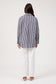 HAVEN Mykonos Embroidered Stripe Button Through Cotton Shirt Navy | Women's Clothing | Gretel Lane