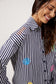 HAVEN Mykonos Embroidered Stripe Button Through Cotton Shirt Navy | Women's Clothing | Gretel Lane