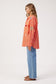 HAVEN Mykonos Embroidered Button Through Stripe Cotton Shirt Pink | Women's Clothing | Gretel Lane