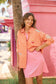 HAVEN Mykonos Embroidered Button Through Stripe Cotton Shirt Pink | Women's Clothing | Gretel Lane