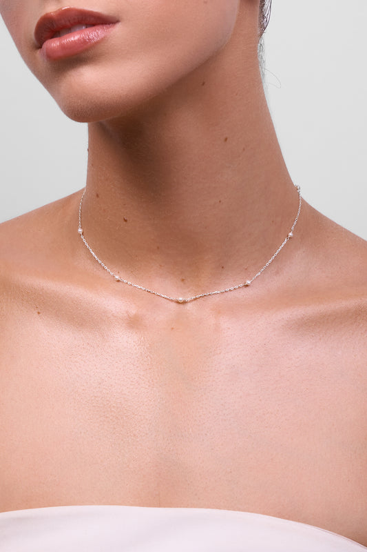 Lilibet Pearl Necklace (Silver)