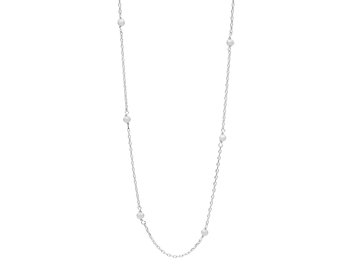 Lilibet Pearl Necklace (Silver)