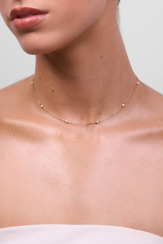 Lilibet Pearl Necklace (Gold)