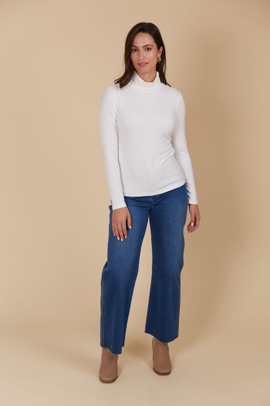 Naria Roll Neck Top (Ivory)
