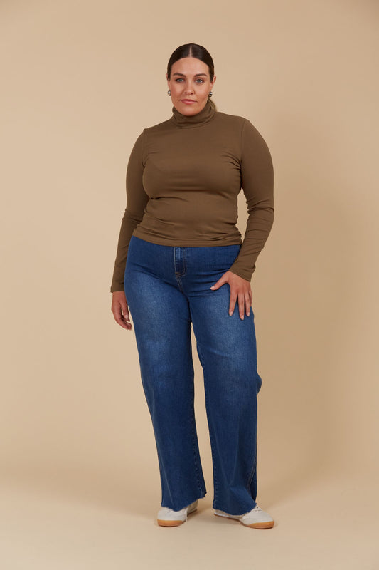 Naria Roll Neck Top (Toffee)