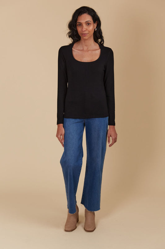 Naria Scoop Neck Top (Onyx)