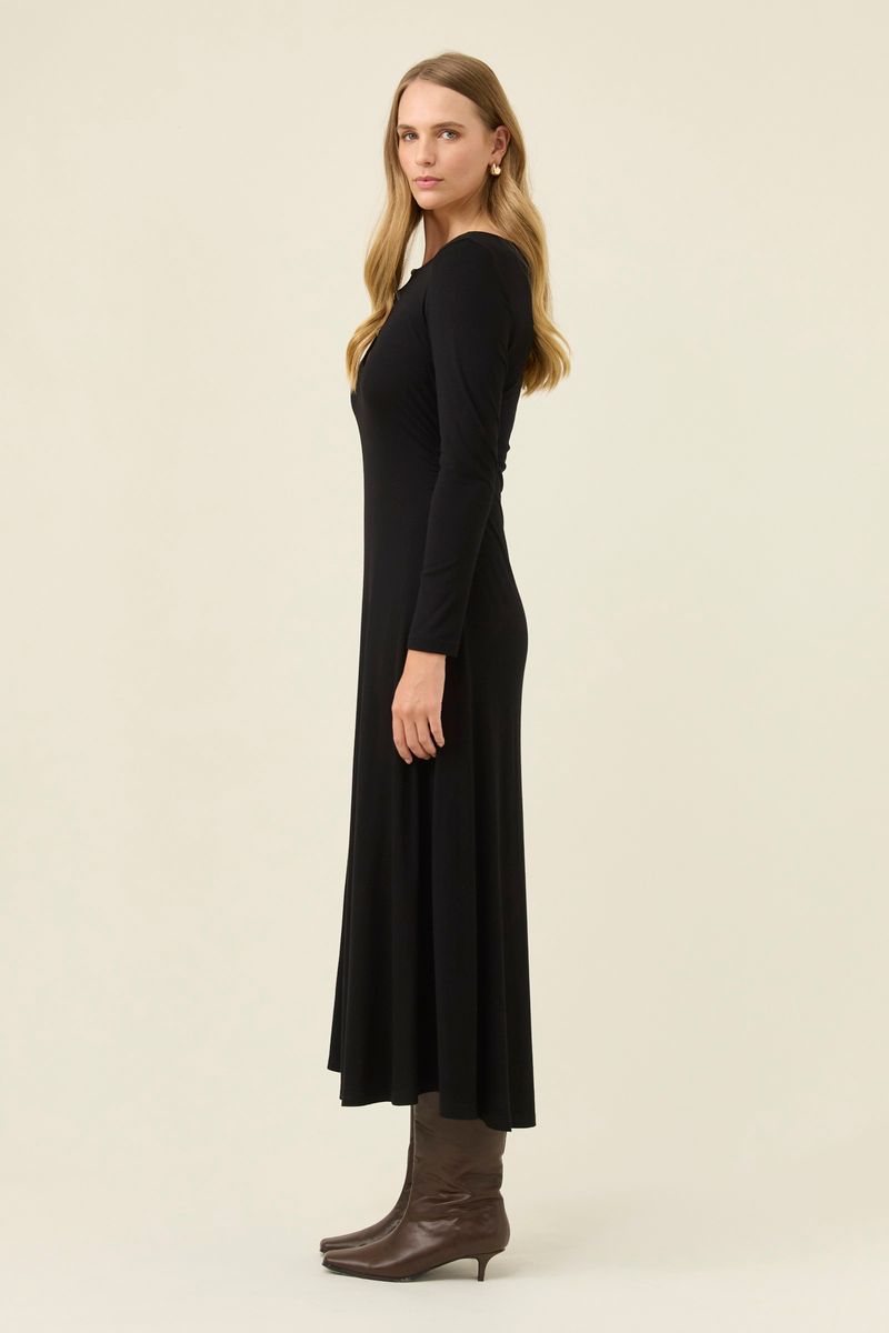 Isle of Mine Women's Black Naria Bead Long Sleeve Midi Dress | Gretel Lane