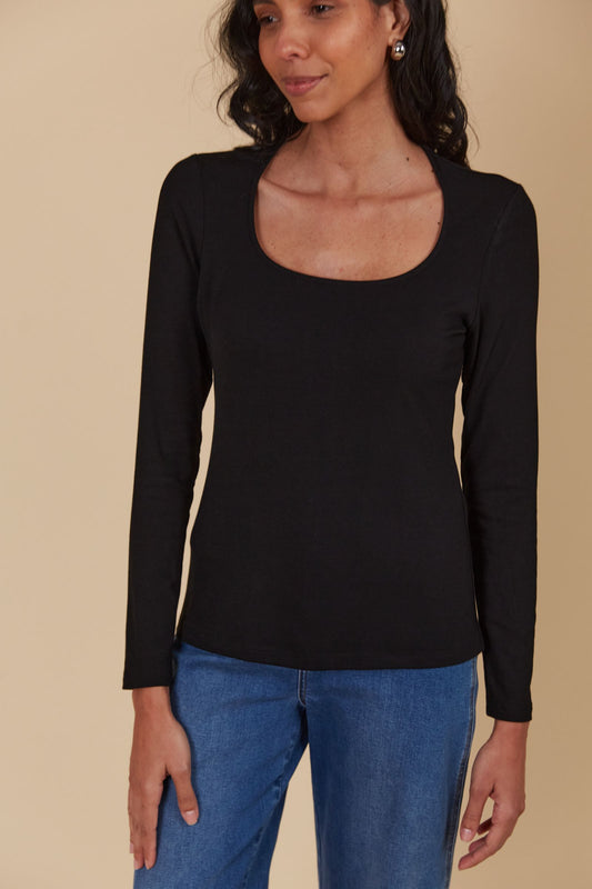 Naria Scoop Neck Top (Onyx)