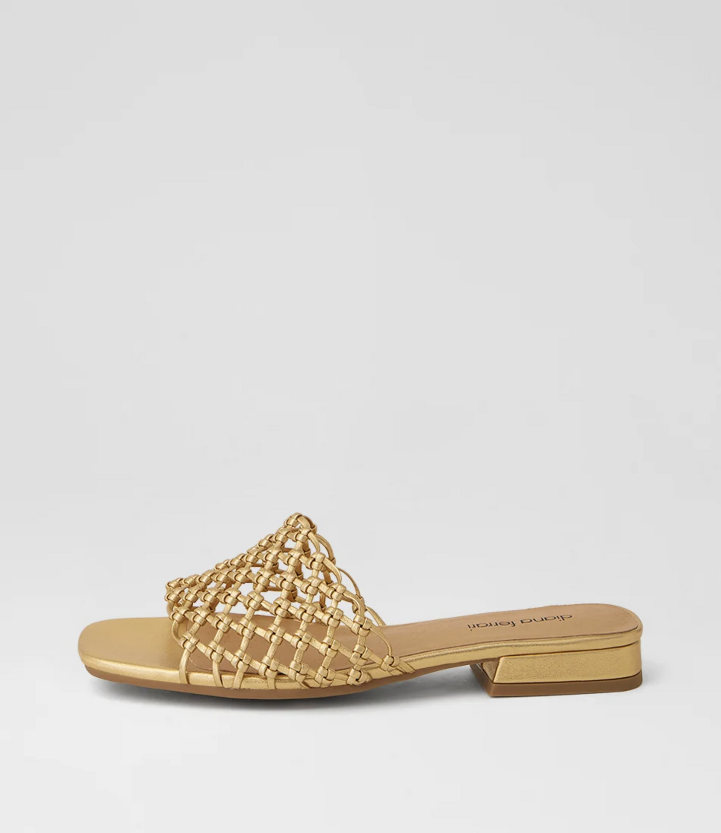 Diana Ferrari Nassa Woven Leather Slide Gold | Women's Footwear | Gretel Lane