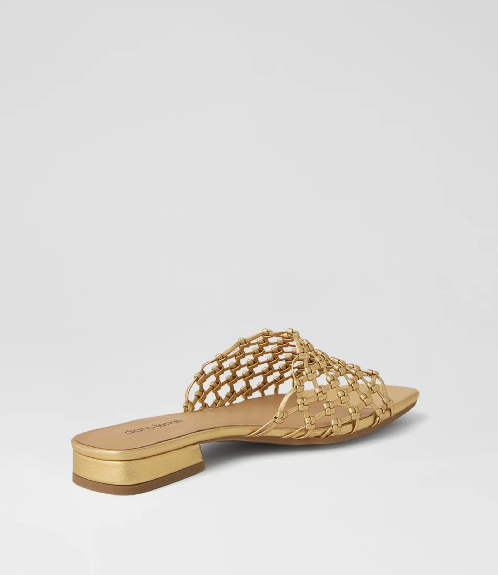 Diana Ferrari Nassa Woven Leather Slide Gold | Women's Footwear | Gretel Lane