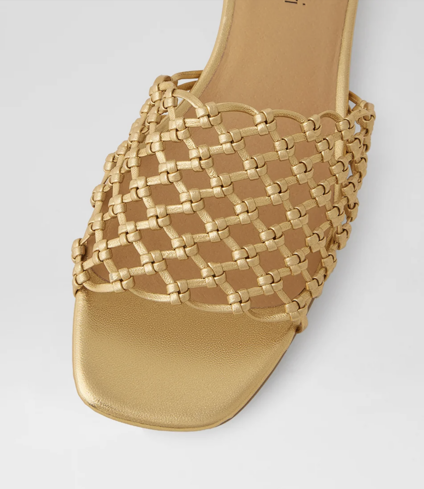 Diana Ferrari Nassa Woven Leather Slide Gold | Women's Footwear | Gretel Lane