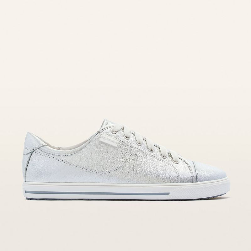 Frankie4 Nat III Podiatrist Designed Sneaker Silver Tumbled | Women's Shoes | Gretel Lane