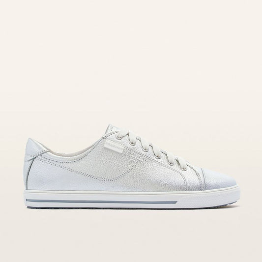 Frankie4 Nat III Podiatrist Designed Sneaker Silver Tumbled | Women's Shoes | Gretel Lane