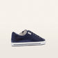 Navy Metallic Women's Leather Sneaker | Gretel Lane